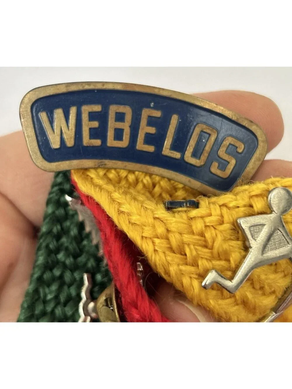 Vintage Webelos BSA Cub Scout Tricolor Ribbon 10 Activity Pins Collectible